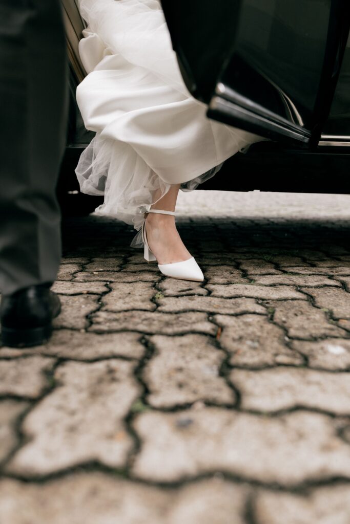 Wedding car arrival